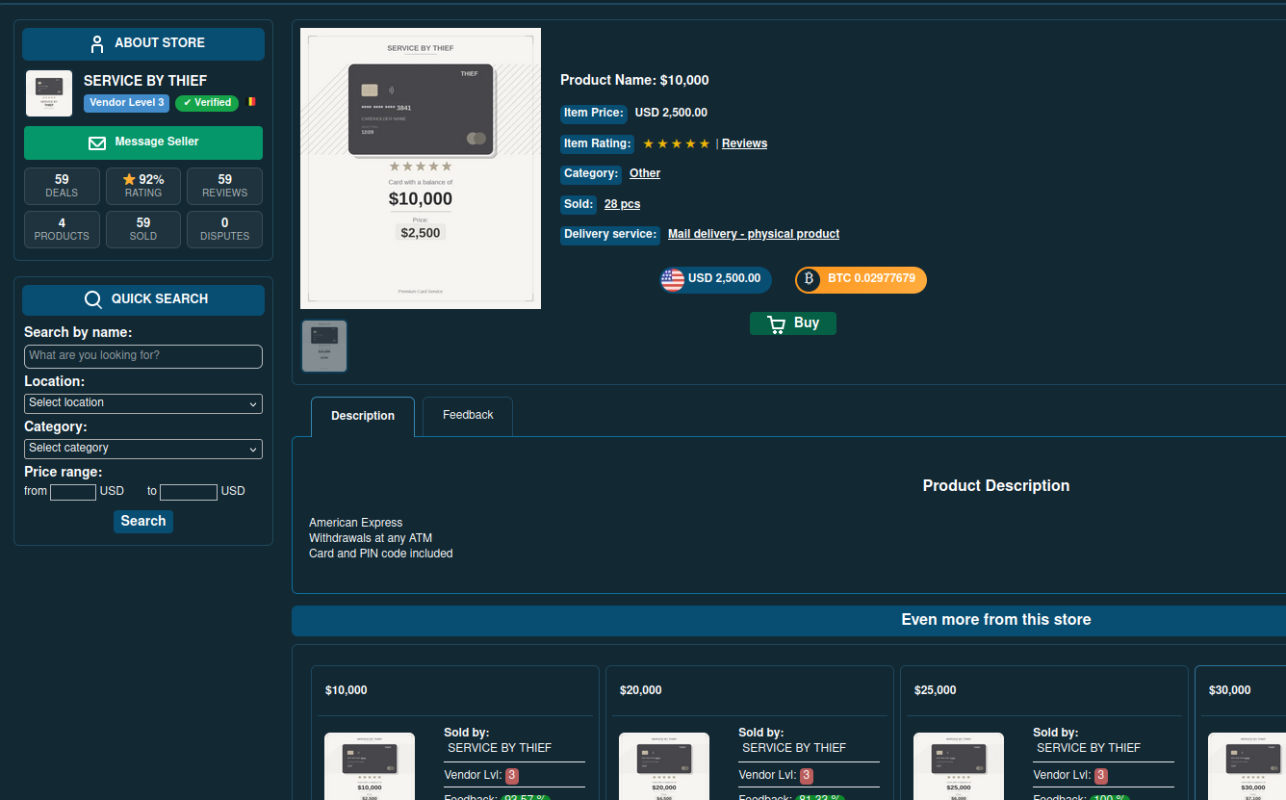 dark web market for cloned cards